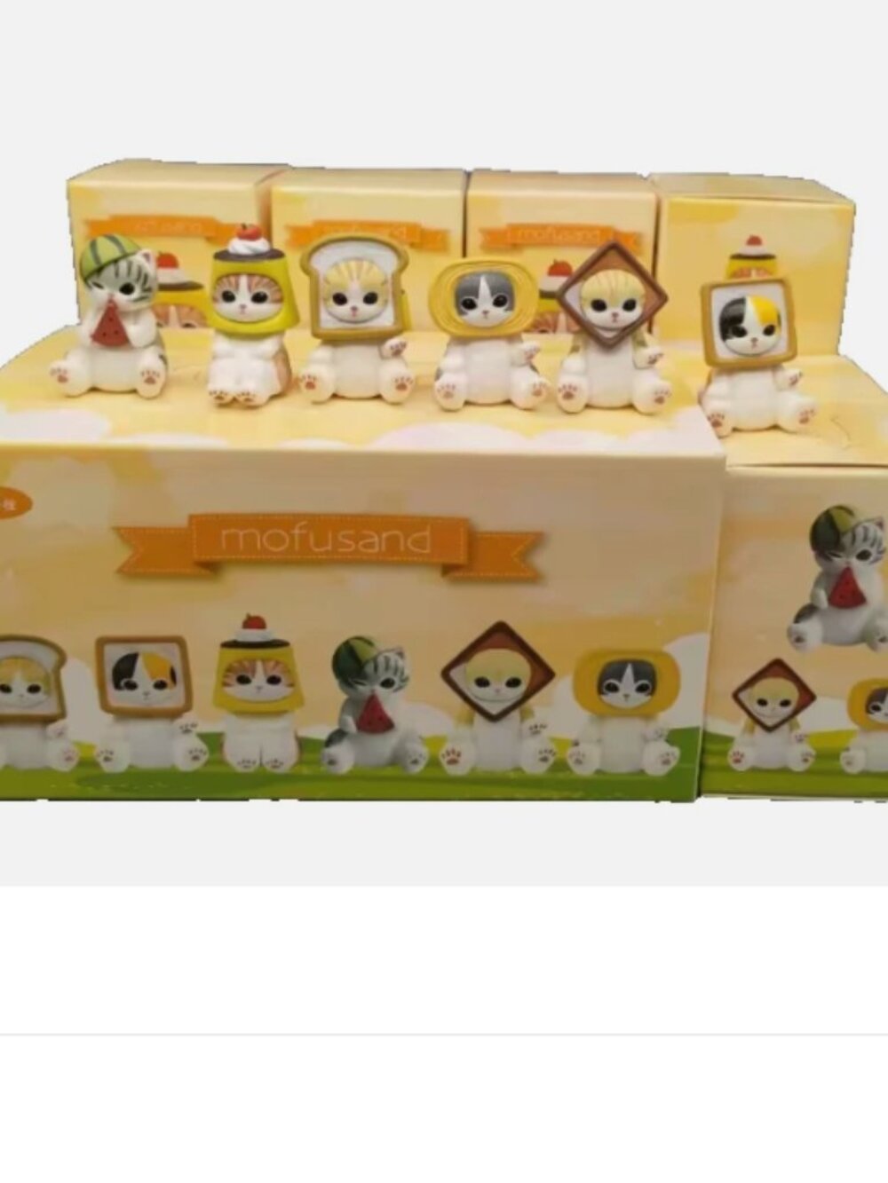 (Set of 6) Mofusand Blind Box Figure Cat Toast Pudding Anime Cartoon (6 Styles)